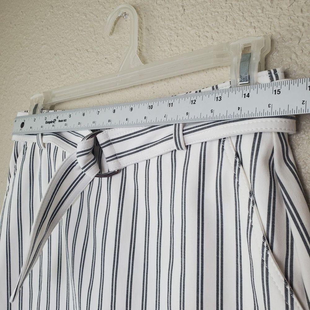 ANN TAYLOR Striped Buckle Belted Lined Pencil Skirt Size 8p Petite Womens - Picture 3 of 8